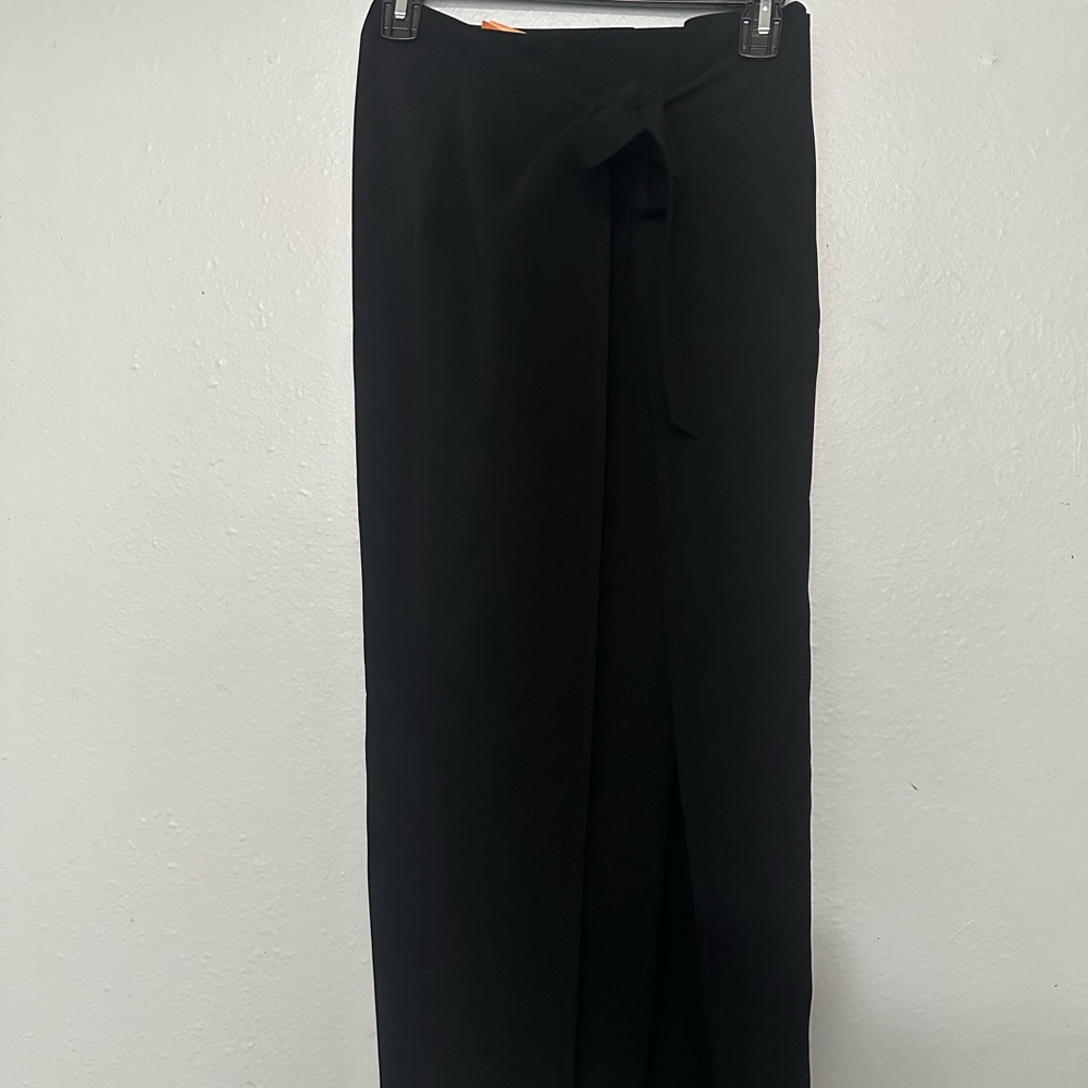 Black Maxi Pencil Skirt with Slit for Work